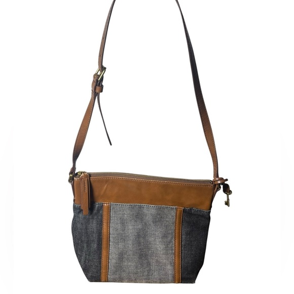 Fossil Tan and Gray Crossbody Bag - Picture 1 of 3